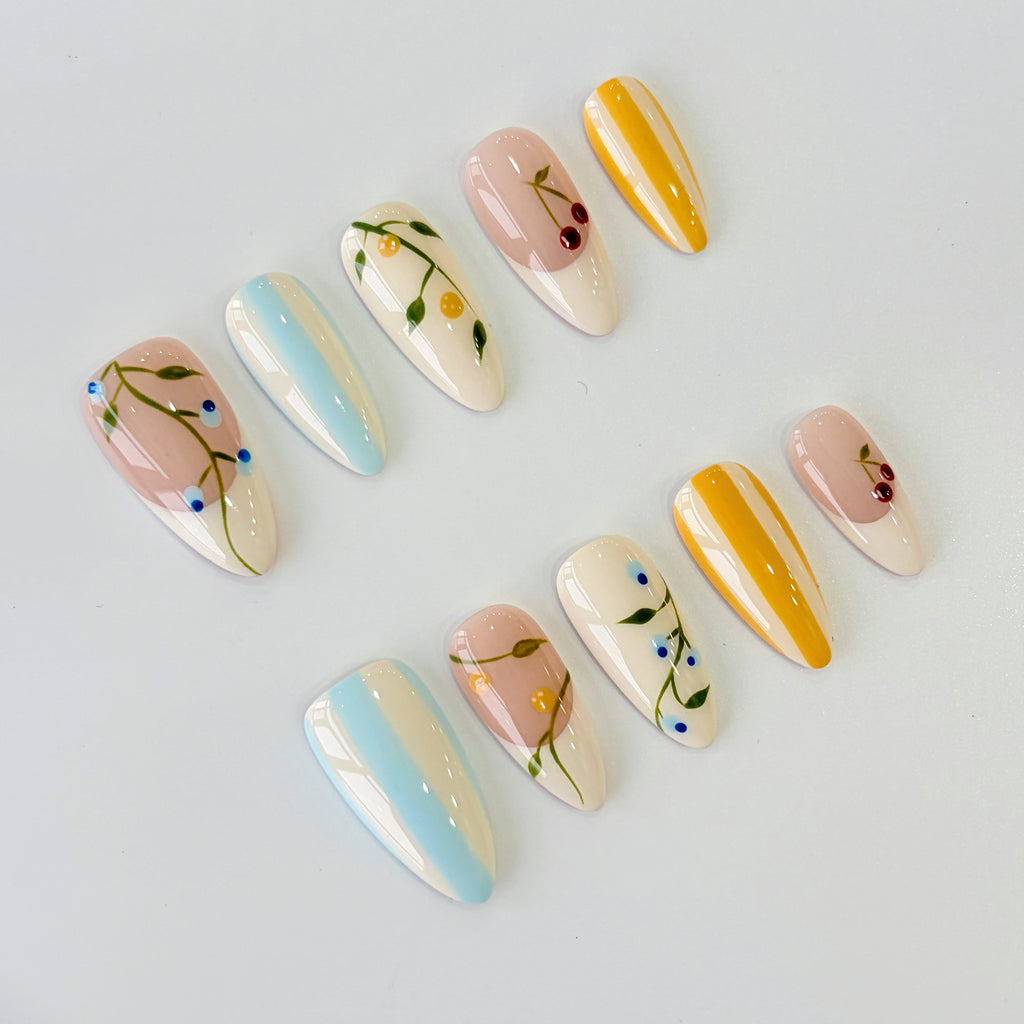 Summer Fruit Garden Handmade Press-On Nails