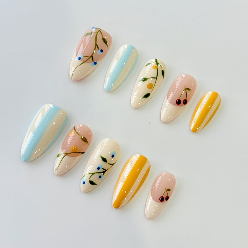 Summer Fruit Garden Handmade Press-On Nails