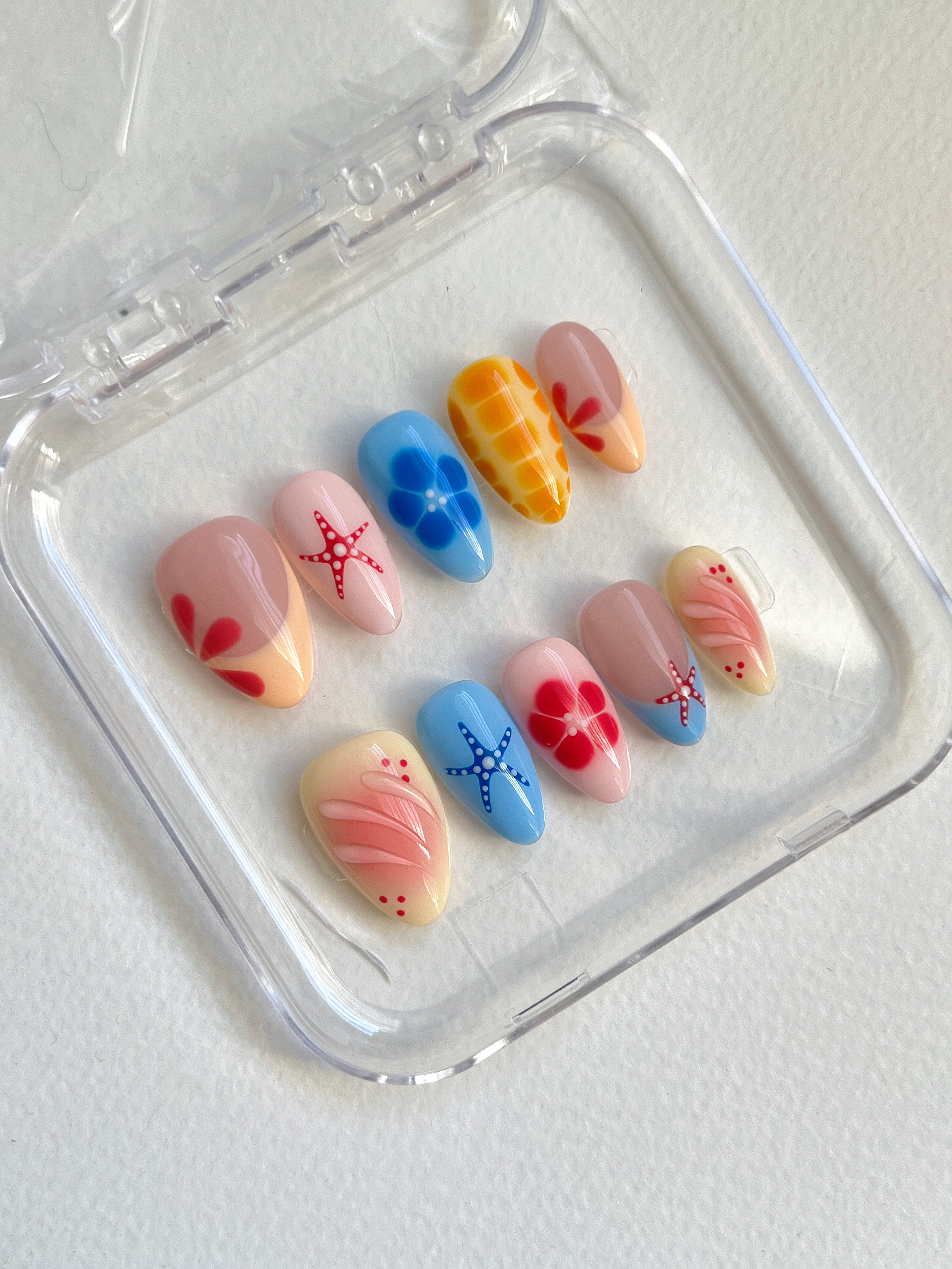 Ocean Summer Handmade Press-On Nails