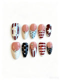 Stars & Stripes 4th of July Handmade Press-On Nails