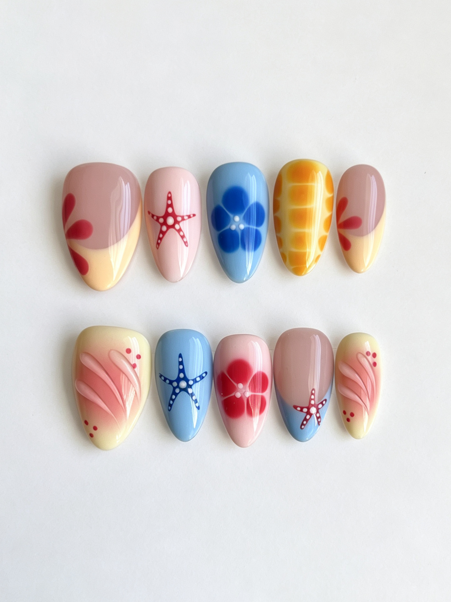 Ocean Summer Handmade Press-On Nails