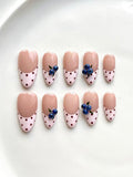 Blueberry Polka Dot French Press-On Nails | CleoNails