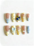 Blueberry Lemon Handmade Press-On Nails